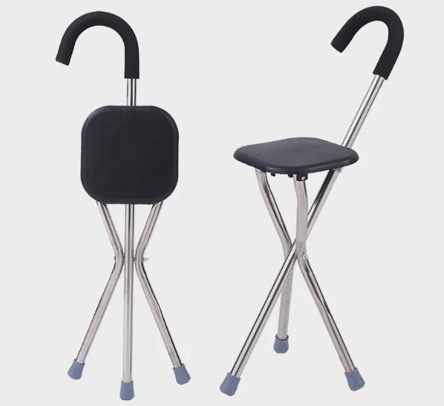 Bastone da passeggio con sedia portatile incorporata