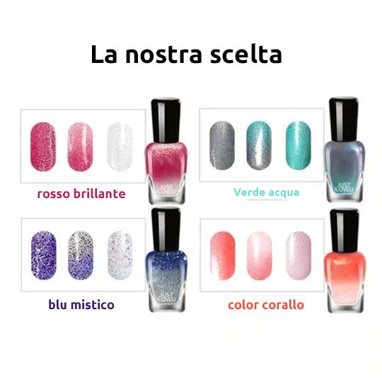 Splendido set da 4 smalti cambia-colore per unghie