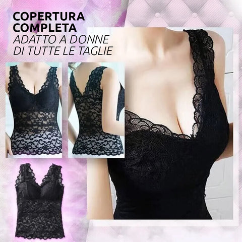 Top trasparente in pizzo lungo (2 pezzi) (TRASF)