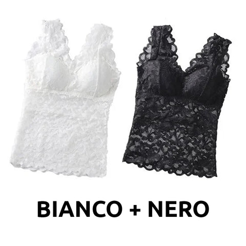 Top trasparente in pizzo lungo (2 pezzi) (TRASF)