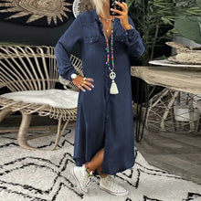 Carica l&#39;immagine nel visualizzatore di Gallery, Abito in denim alla moda
