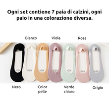 Carica l&#39;immagine nel visualizzatore di Gallery, Comodissimo set di 7 paia di calzini invisibili antiscivolo da donna (S)
