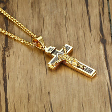 Carica l&#39;immagine nel visualizzatore di Gallery, Collana con croce cristiana da uomo (S)
